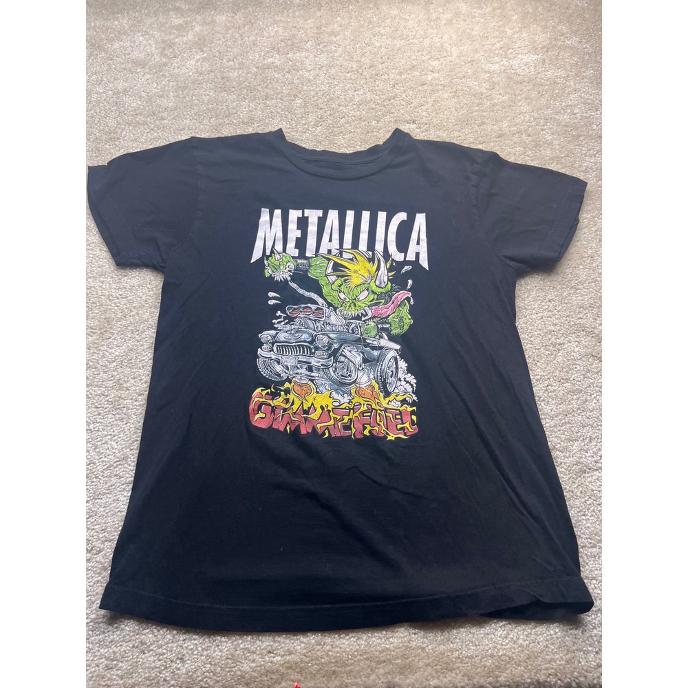 Metallica Gimme Fuel Black Graphic T-Shirt Mens Medium Rock Band Tee 2021